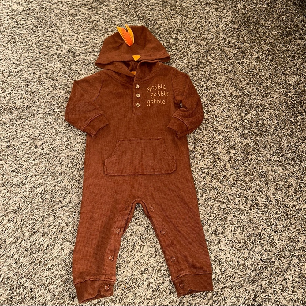 Carter's Brown Turkey Hooded One Piece